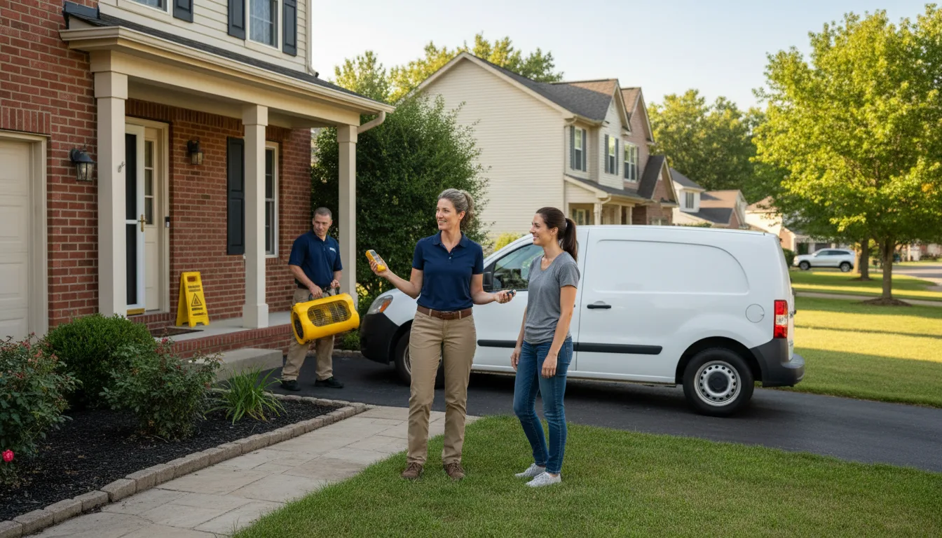 Residential water damage restoration in Davis Junction, IL